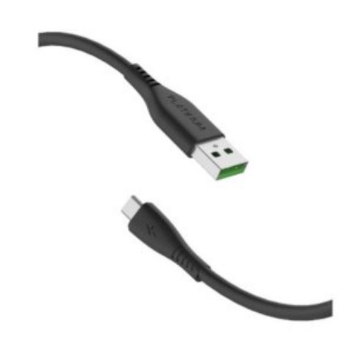 صورة سلسلة فليكس كبل Micro USB بسعة 3.0A وطول 1 متر - أسود