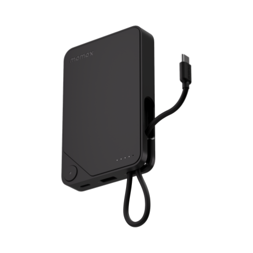 صورة MOMAX 1-POWER X 10000mAh POWER BANK WITH BUILT-IN USB-C CABLE (Black)