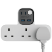 صورة MOMAX 1-CHARGER WORK FLOW T-SHAPED EXTENTION 3 SOCKET WITH USB (White)