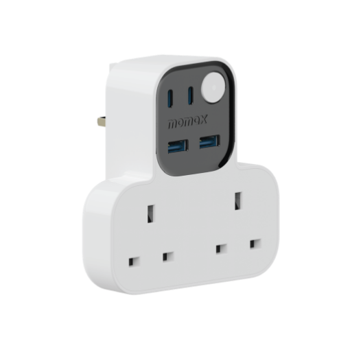 صورة MOMAX 1-CHARGER WORK FLOW T-SHAPED EXTENTION 2 SOCKET WITH USB