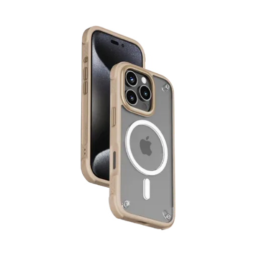 صورة                                                             MOMAX Air Protection المغناطيسي لهاتف iPhone 16 Pro (6.3 بوصة) – غطاء  ذهبي وردي