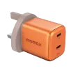 صورة شاحن Momax 1-Charge 45W 2-Port GaN (برتقالي)
