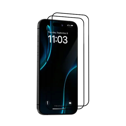 صورة لآيفون 17 Air (6.6 إنش) – زجاج حماية ثلاثي الأبعاد بالكامل فيوجن مع فلتر غبار وخصوصية تايتان